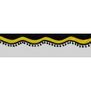 Frontscheibenborde Sonderform Schwarz/Gelb aus Pannesamt