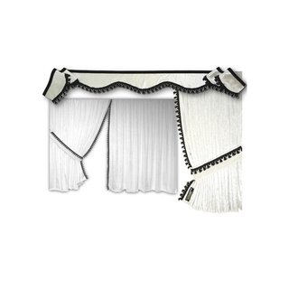 LKW-Gardinen/Vorhang-Set 12 + Frontscheibenborde aus Pannesamt
